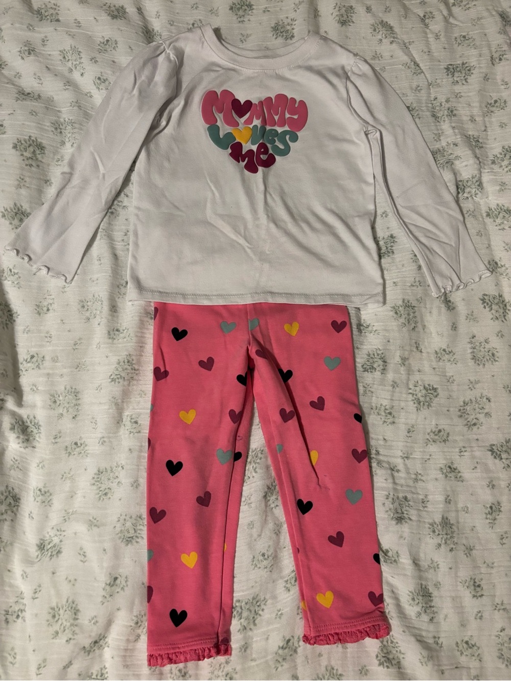 Garanimals White Top with Pink Heart Print Leggings Set